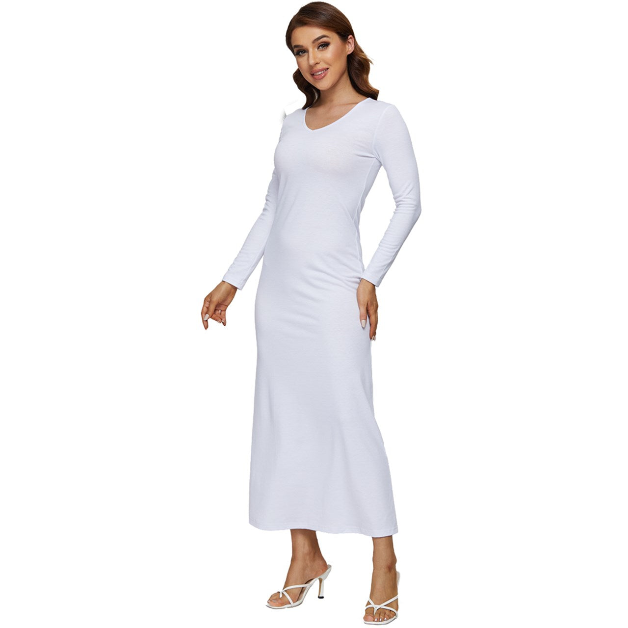 Long Sleeve Longline Maxi Dress
